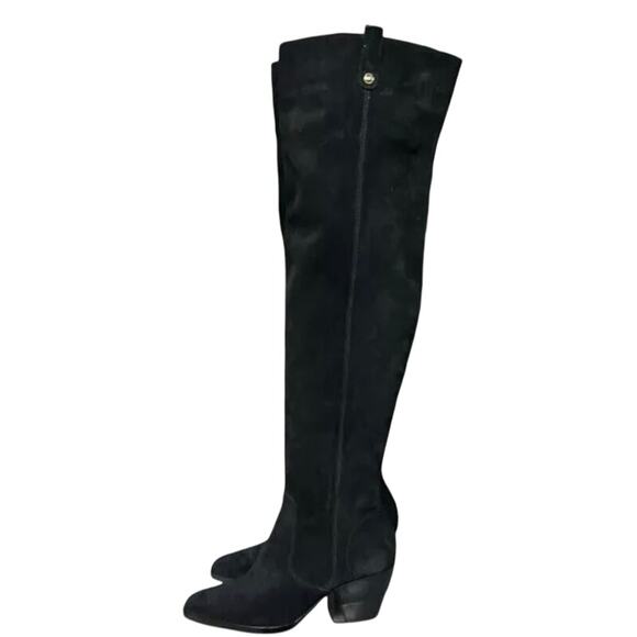 NWOB-Michael Kors Harlow Black Suede Pointed Toe Over-The-Knee Boots Size 6 - Picture 4 of 7